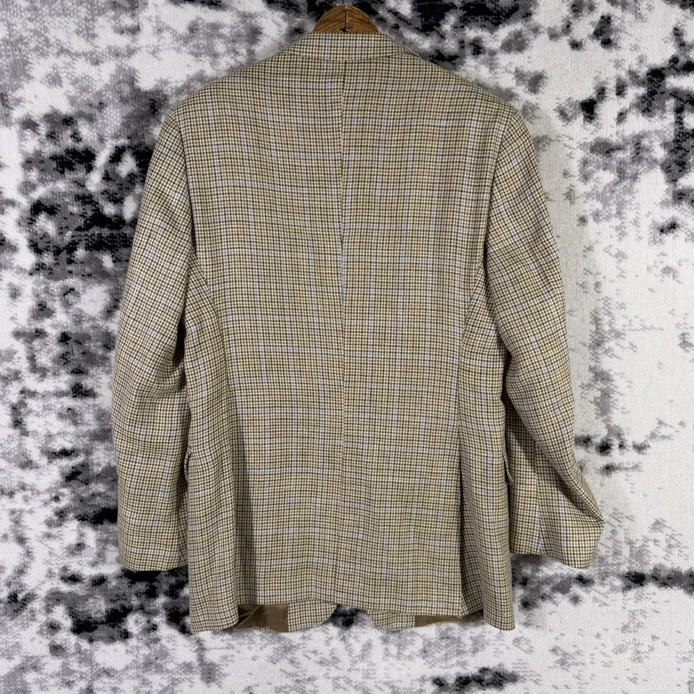 Brooks Brothers Blazer Mens Size 41 Silk Linen Wool Blend Career Office Academia